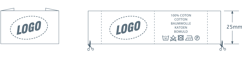 etichetta tessuta con logo personalizzato
