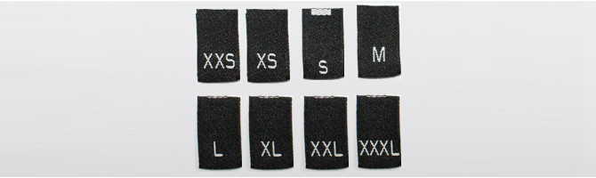 Poliestere riciclato nero - etichette tessute da XXS a XXXL 