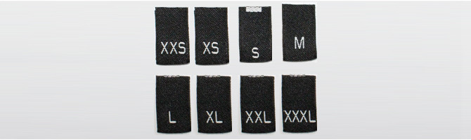 Poliestere riciclato nero - etichette tessute da XXS a XXXL 