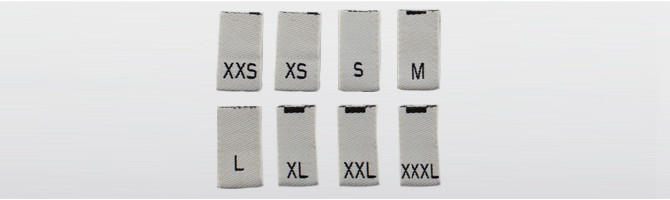 Poliestere riciclato bianco - etichette tessute da XXS a XXXL