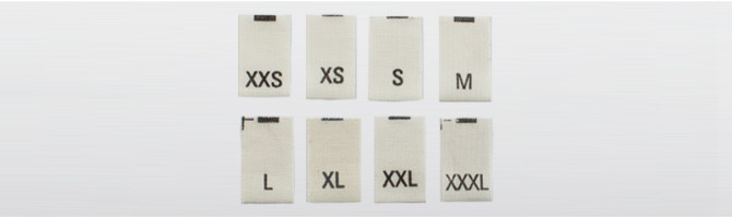 Cotone organico bianco sporco - etichette stampate per taglie da XXS a XXXL